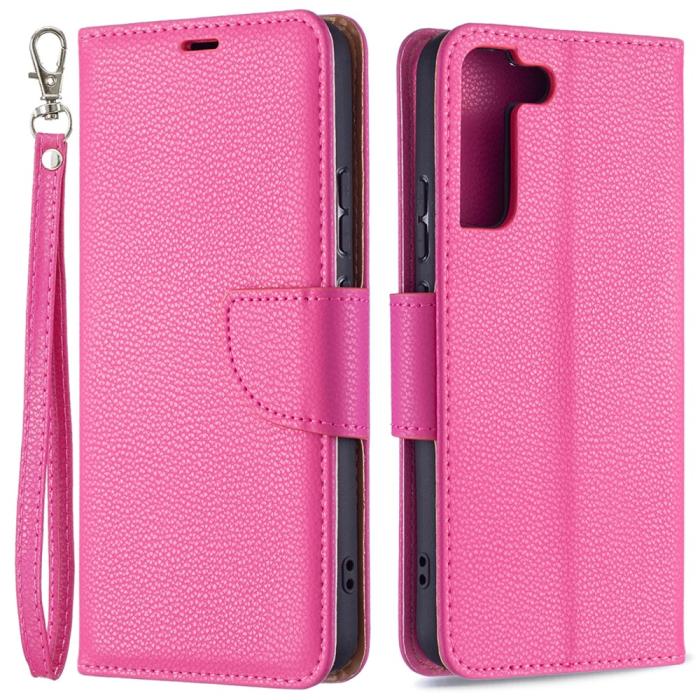 Bild 1, Samsung Galaxy S22 Plus Fodral Litchi Textur Läder Rosa