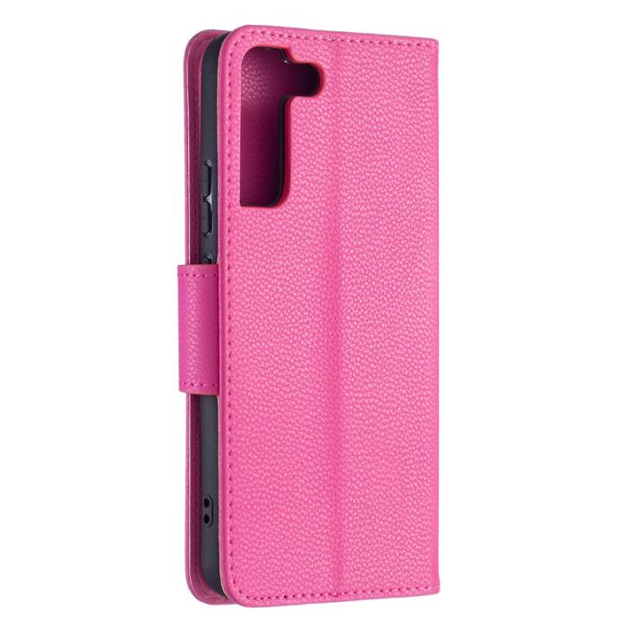 Bild 5, Samsung Galaxy S22 Plus Fodral Litchi Textur Läder Rosa
