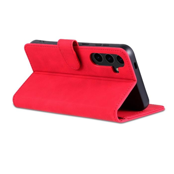 Bild 4, AZNS Samsung Galaxy S24 FE Fodral Läder Röd
