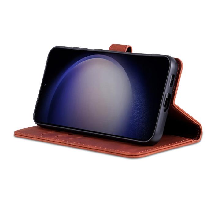 Bild 2, AZNS Samsung Galaxy S24 FE Fodral Läder Brun