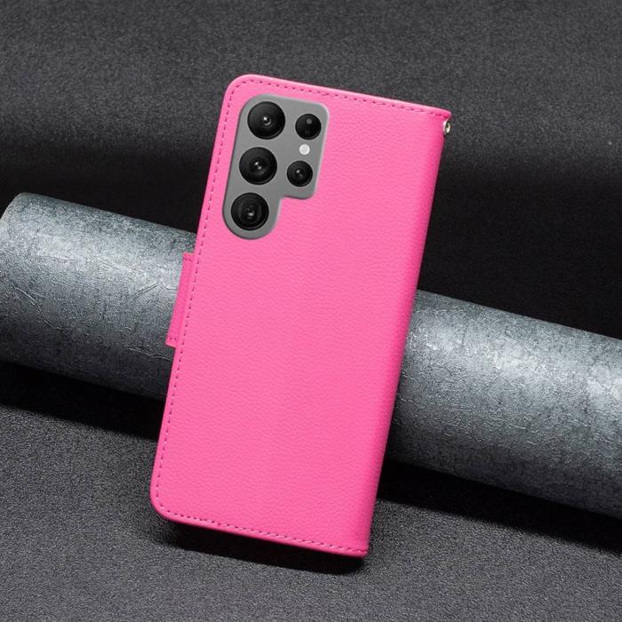 Bild 5, Samsung Galaxy S23 Ultra Fodral Litchi Shark Rosa