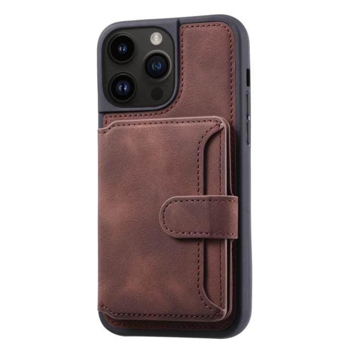 Bild 2, iPhone 15 Pro Skal RFID Med Plånboksfunktion Brun