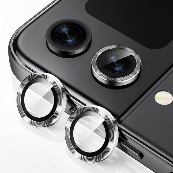 Bild 1, ENKAY Galaxy Z Flip 5 Linsskydd Aluminium Härdat Glas Silver
