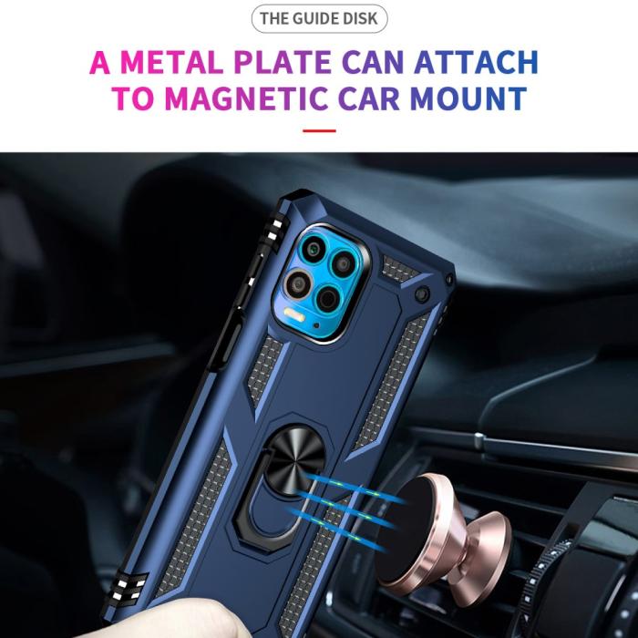 Bild 6, Motorola Moto G100 Skal Hybrid Ring Skal Blå