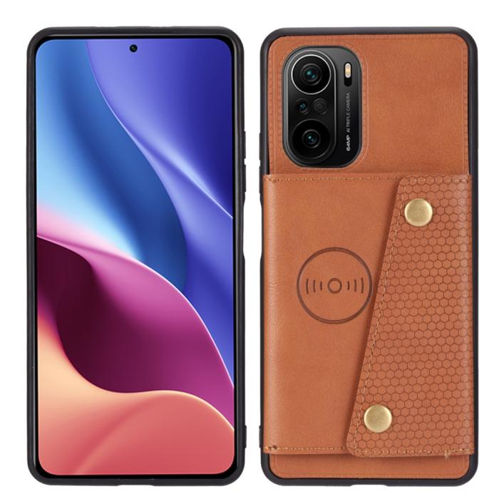 Bild 1, Xiaomi Mi 11i - Läder Skal Med Kortfack Och Magnet - Brun