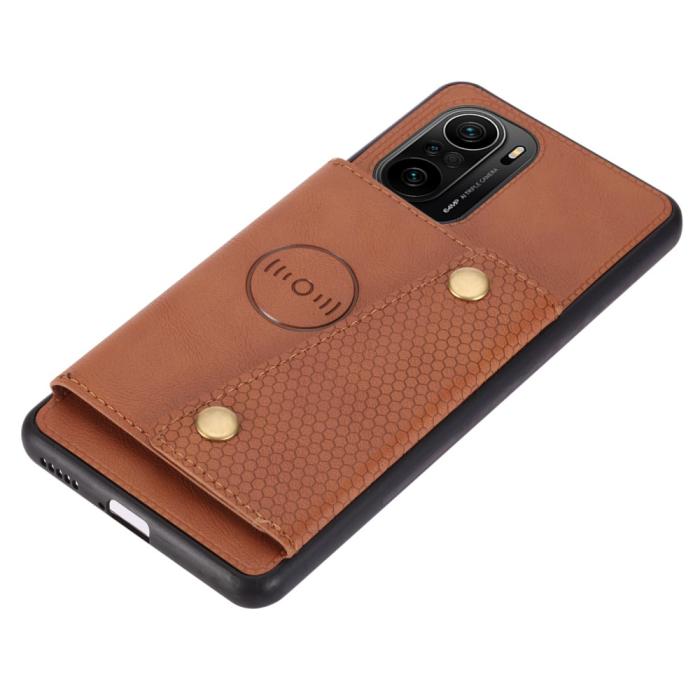 Bild 4, Xiaomi Mi 11i - Läder Skal Med Kortfack Och Magnet - Brun