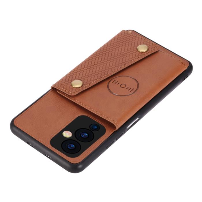 Bild 5, Xiaomi Mi 11i - Läder Skal Med Kortfack Och Magnet - Brun