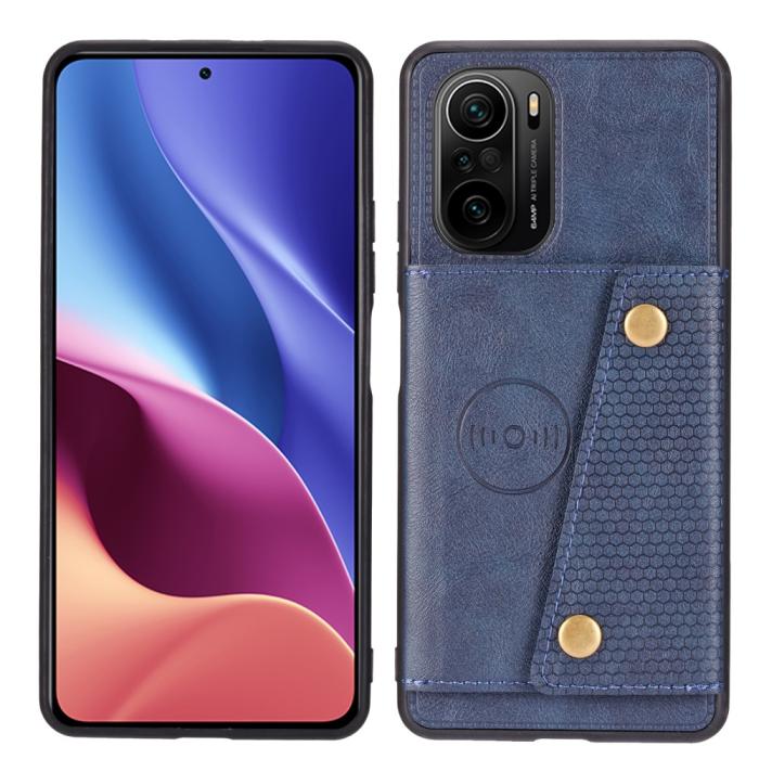 Bild 1, Xiaomi Mi 11i - Läder Skal Med Kortfack Och Magnet - Blå