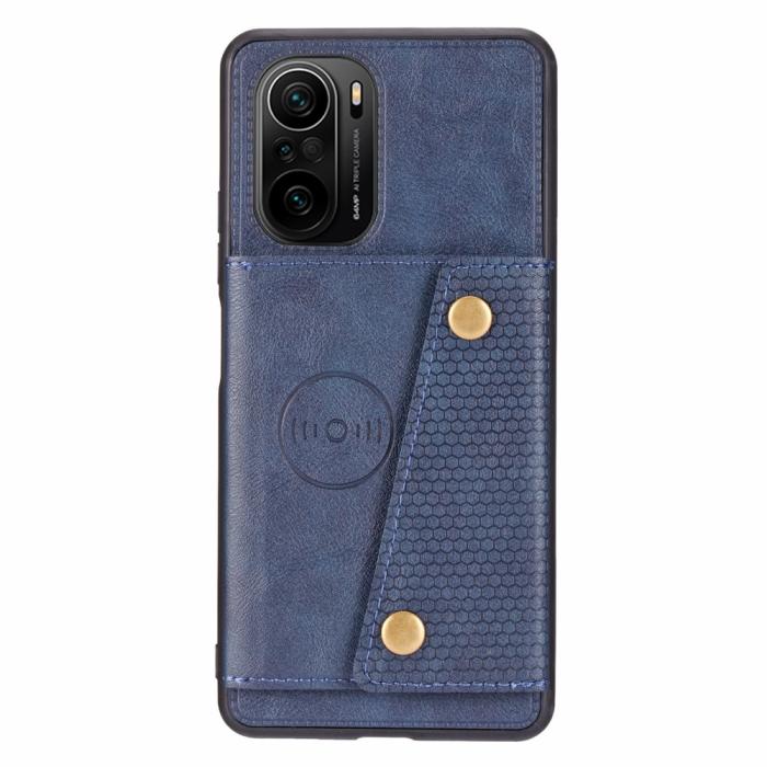 Bild 2, Xiaomi Mi 11i - Läder Skal Med Kortfack Och Magnet - Blå