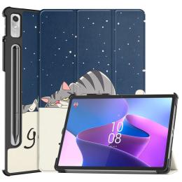 Lenovo Tab P11 Pro Gen 2 Fodral Tri-Fold Trött Katt