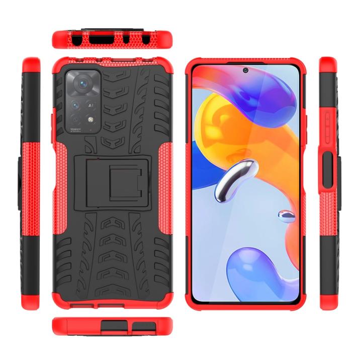 Bild 6, Xiaomi Redmi Note 11 Pro 5G Skal Stöttåligt med Stöd Röd