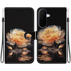 Samsung Galaxy A27 5G Fodral L&auml;der Blomma Guld