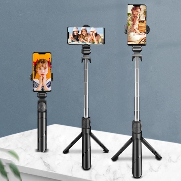Bild 2, Selfie Stick Tripod Trådlös Bluetooth 360° Svart