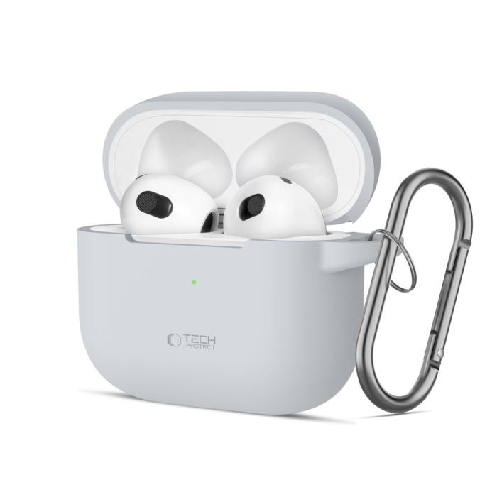 Bild 1, Tech-Protect AirPods 3 Skal Silikon Hook Crayon Grey