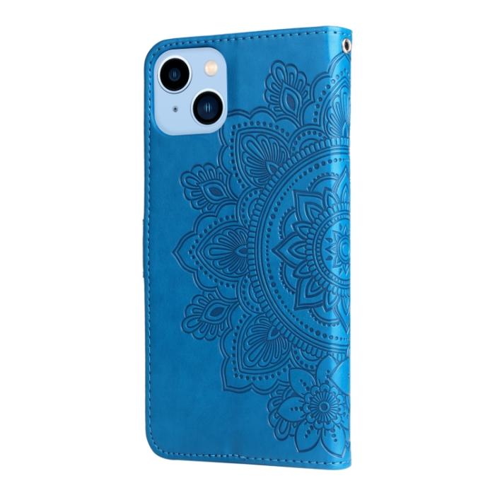 Bild 3, iPhone 14 Plus Fodral Mandala Flower Blå