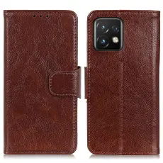 Motorola Edge 40 Pro 5G Fodral Split L&auml;der Brun