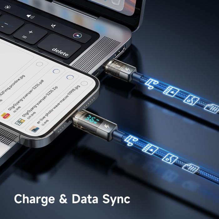 Bild 6, Mcdodo 1.2m 36W PD USB-C - Lightning Auto Off Kabel Svart