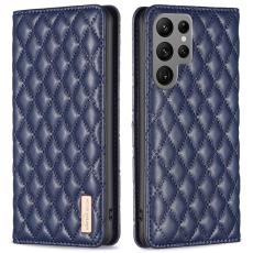 BINFEN Galaxy S25 Ultra Fodral Flip Diamond L&auml;der Bl&aring;