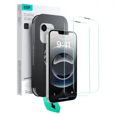 ESR iPhone 17e/16e/14/13/13 Pro 2-PACK Sk&auml;rmskydd UltraFit H&auml;rdat Glas