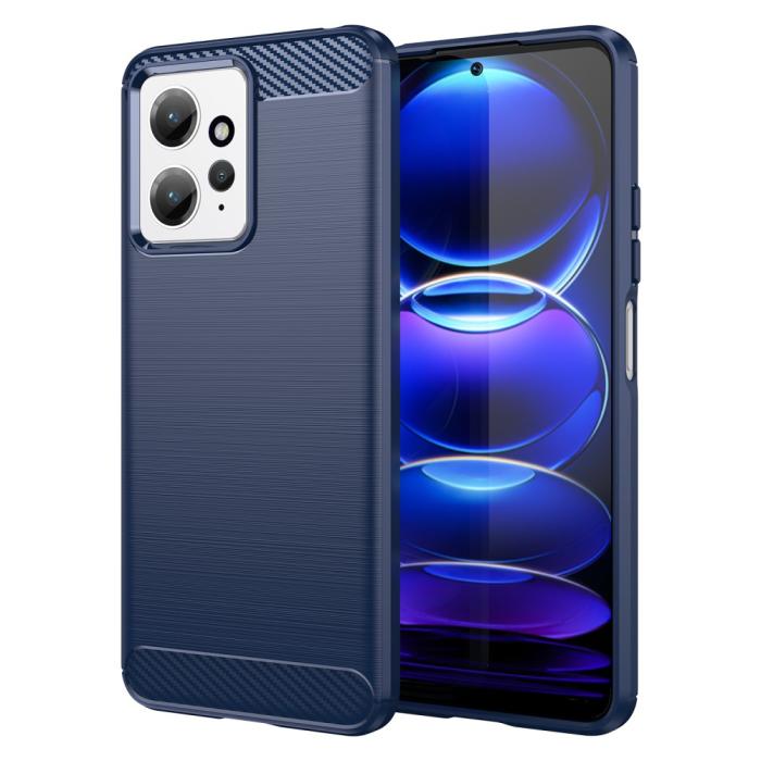Bild 1, Xiaomi Redmi Note 12 4G Skal Borstad Stål Textur Blå