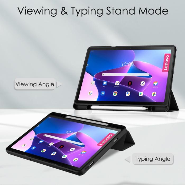 Bild 2, Lenovo Tab M10 Plus Gen 3 Fodral Tri-Fold Hybrid Svart