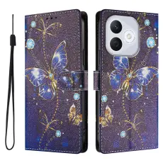 Honor 400 Lite Fodral Med Tryck Bl&aring; Fj&auml;ril
