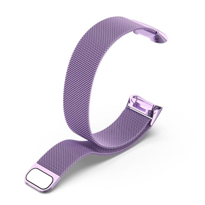 Bild 2, Fitbit Charge 6 / 5 Metall Armband Milanese Loop Lila