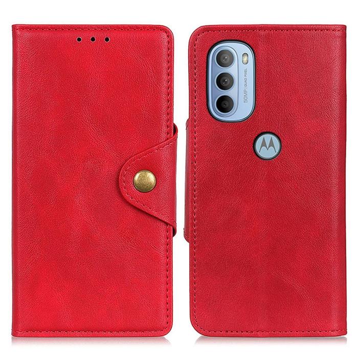 Bild 1, Motorola Moto G31 / G41 Fodral Mässing Magnet Röd