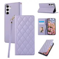 Samsung Galaxy S26 Fodral RFID Rhombus L&auml;der Lila