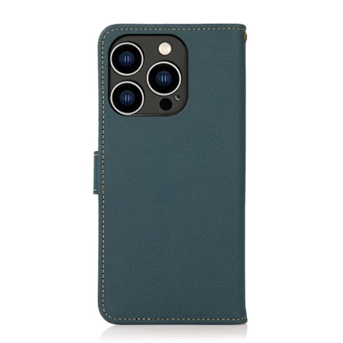 Bild 3, KHAZNEH iPhone 14 Pro Fodral RFID Äkta Läder Grön