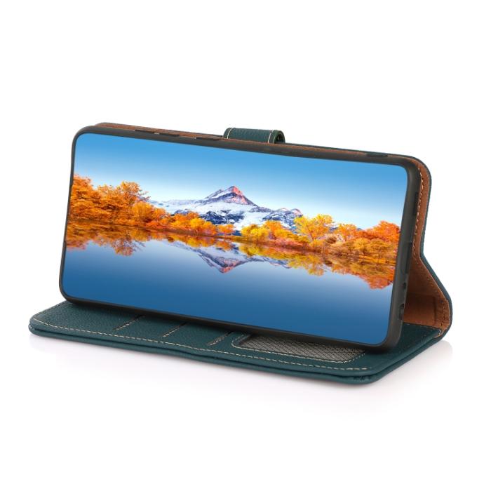 Bild 5, KHAZNEH iPhone 14 Pro Fodral RFID Äkta Läder Grön