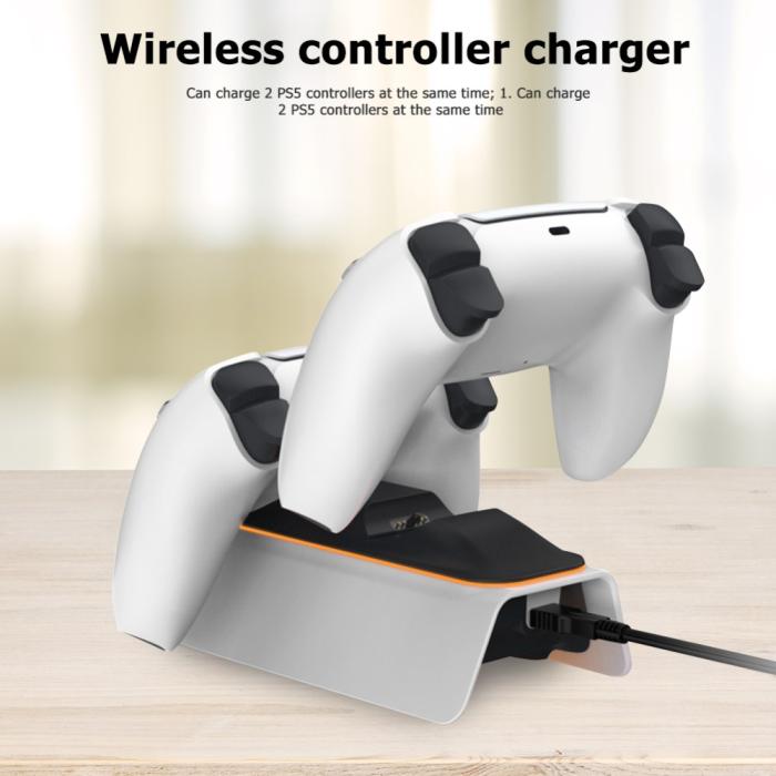 Bild 3, DOBE Sony PS5 DualSense LED Laddningsstation Vit