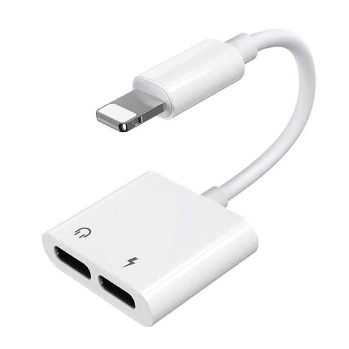 Bild 1, Joyroom Lightning Till Lightning Hona Ljud Adapter - Vit