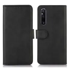 Sony Xperia 1 V Fodral Solid Läder Svart