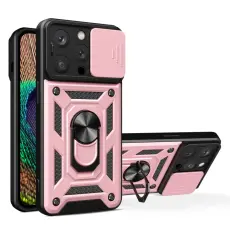 iPhone 15 Pro Max Skal CamShield Ring Hybrid Ros&eacute;guld