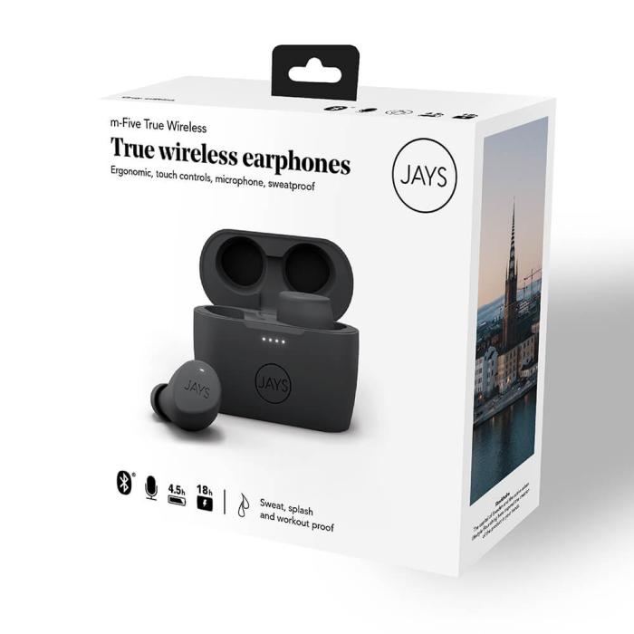 Bild 2, Jays Hörlur m-Five TWS Trådlös In-Ear Grå