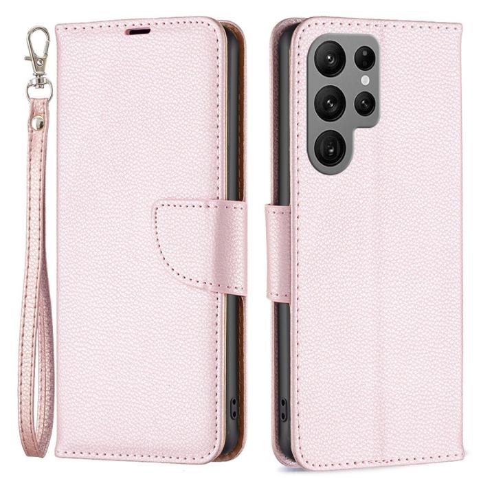 Bild 1, Samsung Galaxy S23 Ultra Fodral Litchi Shark Roséguld