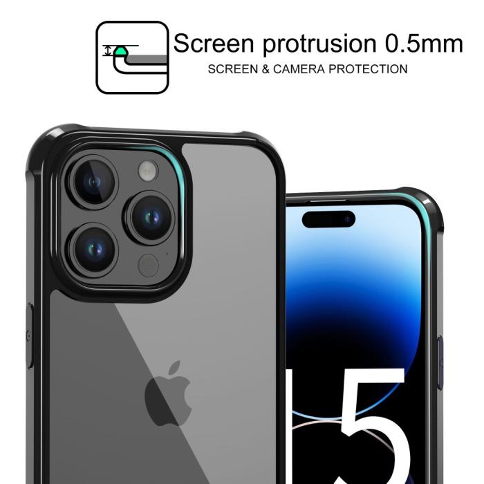 Bild 2, LEEU DESIGN iPhone 15 Pro Skal AirBag Hybrid Matt Svart