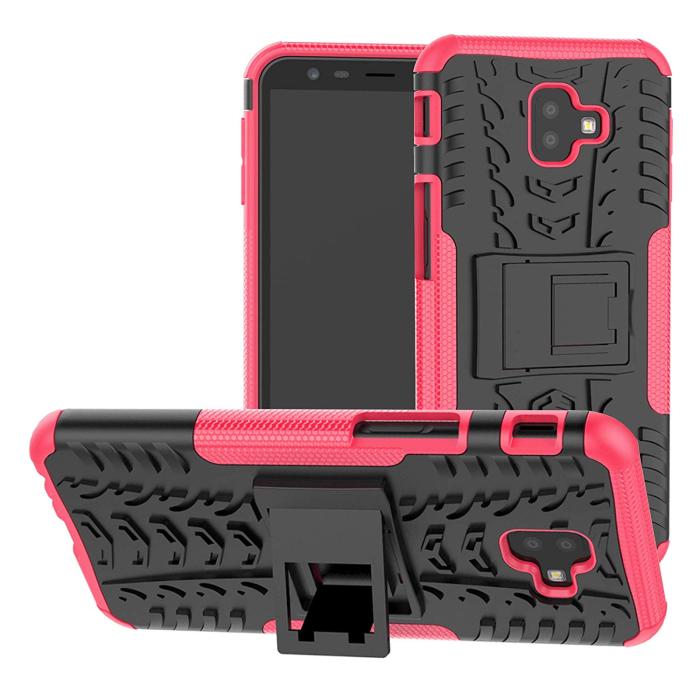 Bild 1, Samsung J6 Plus | Ultimata stöttåliga skalet med stöd | Rosa