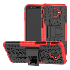 Samsung J6 Plus | Ultimata stöttåliga skalet med stöd | Röd