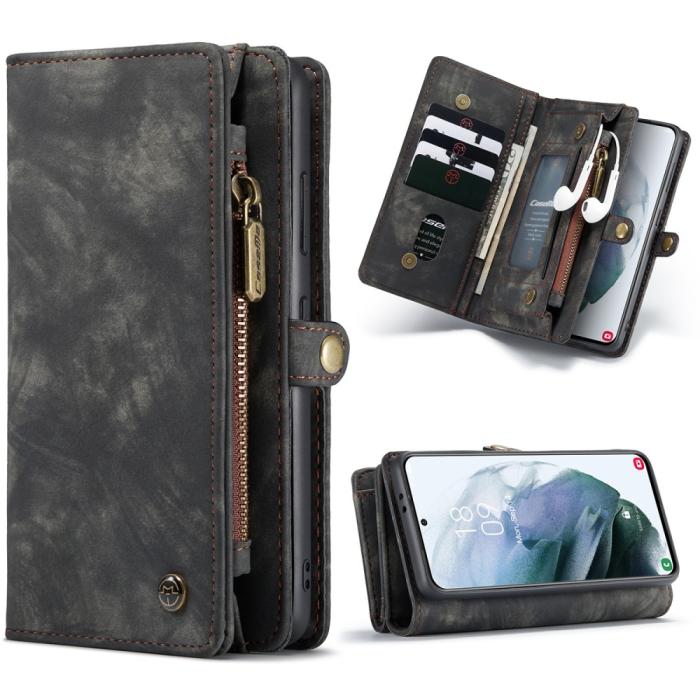 Bild 3, Samsung Galaxy S21 Ultra - CASEME 2-i-1 Multifunktionellt Plånboksfodral - Svart