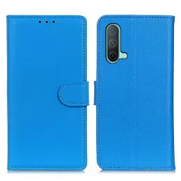 OnePlus Nord CE 5G - Litchi Läder Fodral - Blå
