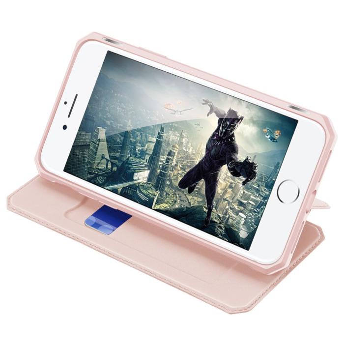 Bild 5, iPhone 7/8/SE (2020/2022) - DUX DUCIS Shockproof Plånboksfodral - Roséguld
