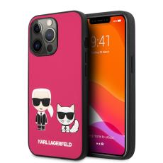 Karl Lagerfeld iPhone 13 Pro Skal Karl & Choupette PU L&auml;der Fuchsia