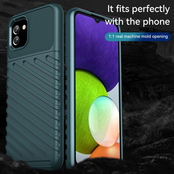 Bild 2, Samsung Galaxy A03 Skal Twill Textur Grön