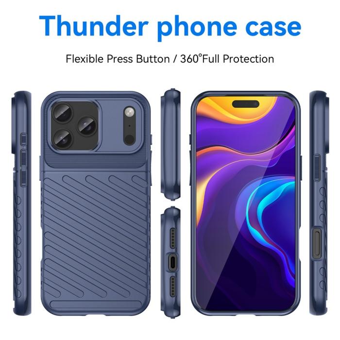 Bild 3, iPhone 18 Pro Max/17 Pro Max TPU Skal Vävt Mönster Blå
