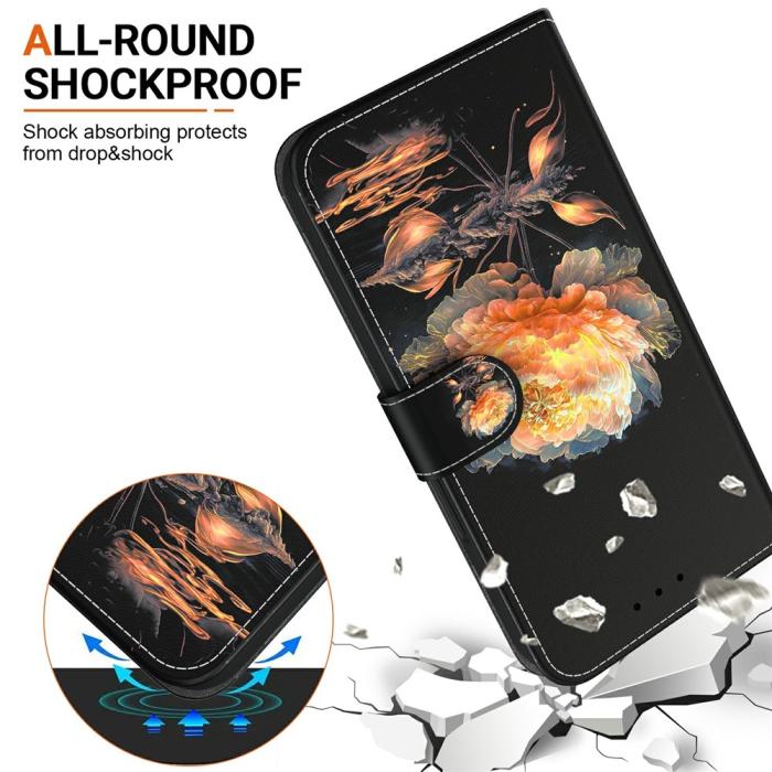Bild 3, Samsung Galaxy A27 5G Fodral Läder Blomma Guld