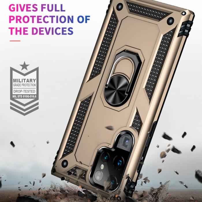 Bild 6, Samsung Galaxy S22 Ultra Skal Hybrid Ring Guld