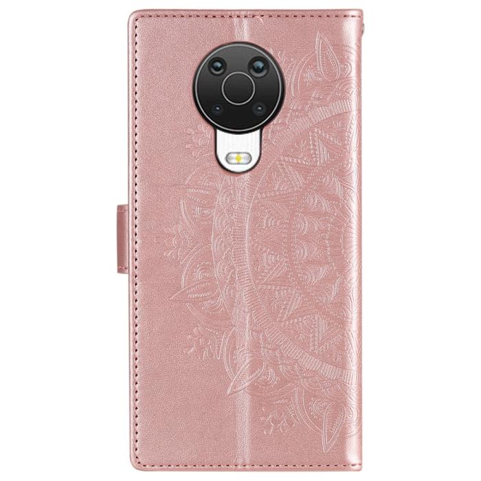 Bild 3, Nokia G10 / G20 Fodral Tryckt Mandala Läder Roséguld