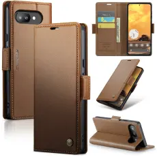CASEME Google Pixel 9a Fodral RFID L&auml;der Brun